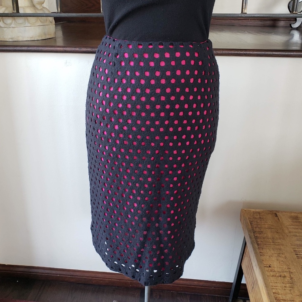 Emma Black Black and Pink Polka Dot Skirt 10